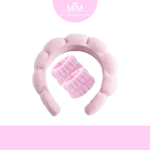 MTM™ - Soft Spa Headband & Wristband Set – Perfect for Facial Cleansing!
