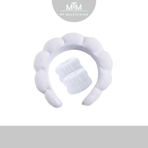 MTM™ - Soft Spa Headband & Wristband Set – Perfect for Facial Cleansing!