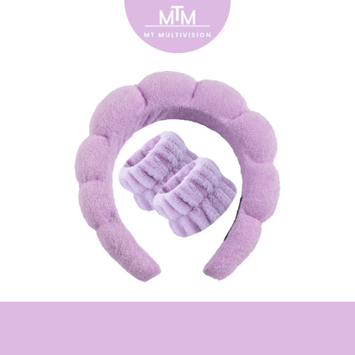MTM™ - Soft Spa Headband & Wristband Set – Perfect for Facial Cleansing!