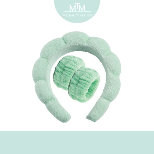 MTM™ - Soft Spa Headband & Wristband Set – Perfect for Facial Cleansing!