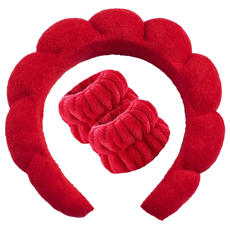 MTM™ - Soft Spa Headband & Wristband Set – Perfect for Facial Cleansing!
