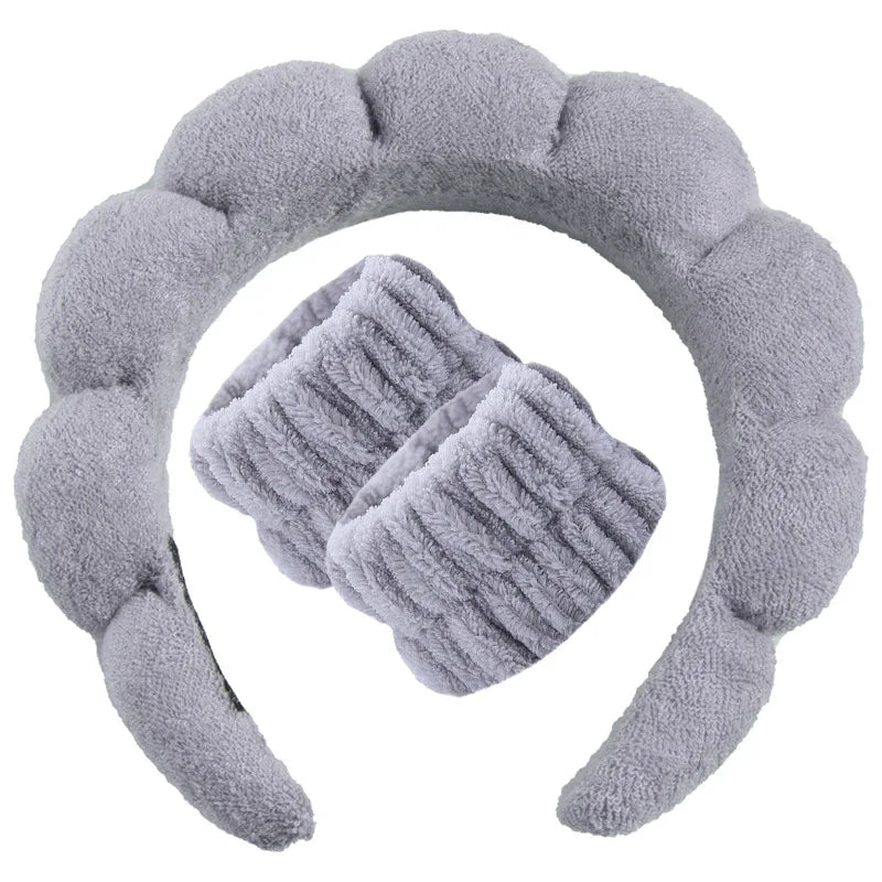 MTM™ - Soft Spa Headband & Wristband Set – Perfect for Facial Cleansing!
