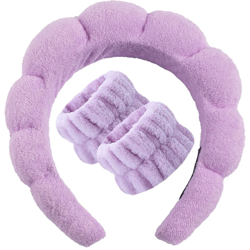 MTM™ - Soft Spa Headband & Wristband Set – Perfect for Facial Cleansing!