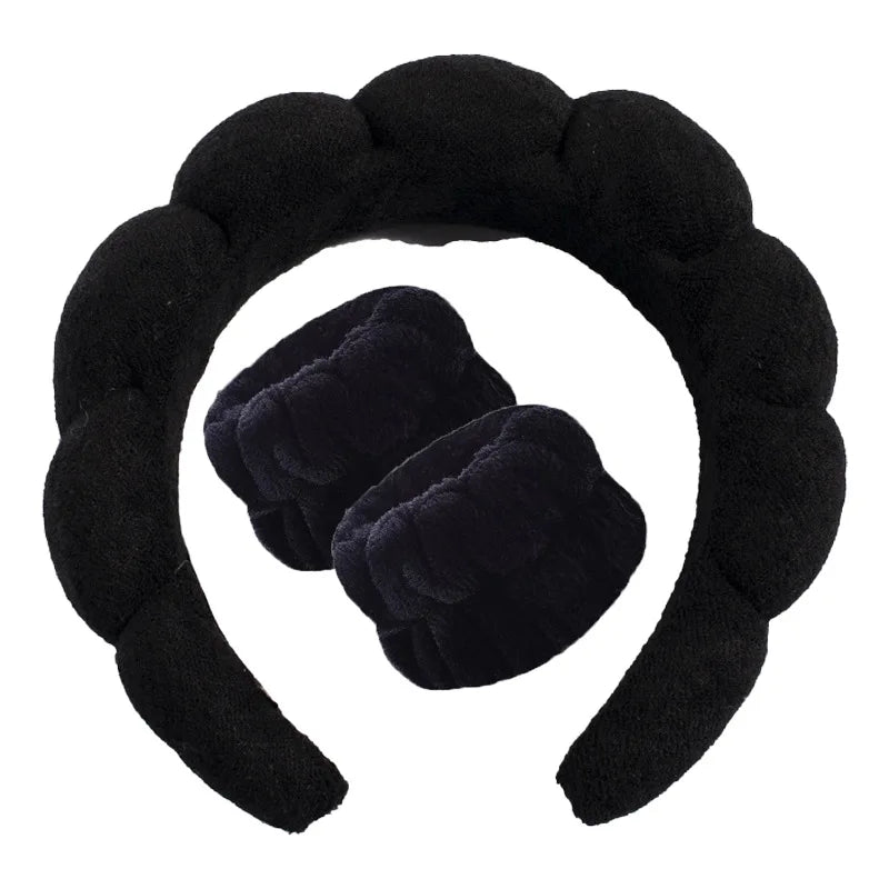 MTM™ - Soft Spa Headband & Wristband Set – Perfect for Facial Cleansing!