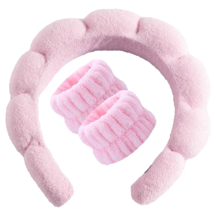 MTM™ - Soft Spa Headband & Wristband Set – Perfect for Facial Cleansing!