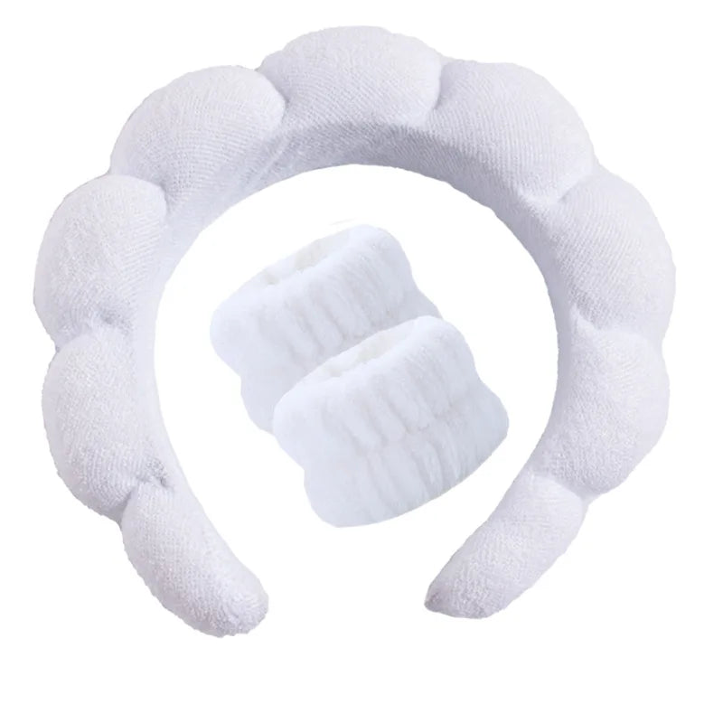 MTM™ - Soft Spa Headband & Wristband Set – Perfect for Facial Cleansing!