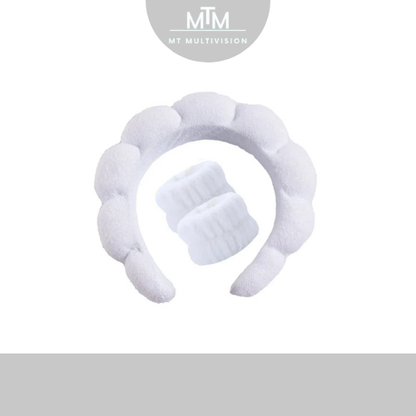 MTM™ - Soft Spa Headband &amp; Wristband Set – Perfect for Facial Cleansing!