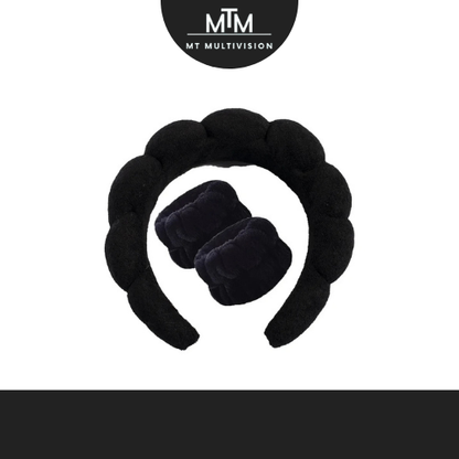 MTM™ - Soft Spa Headband &amp; Wristband Set – Perfect for Facial Cleansing!