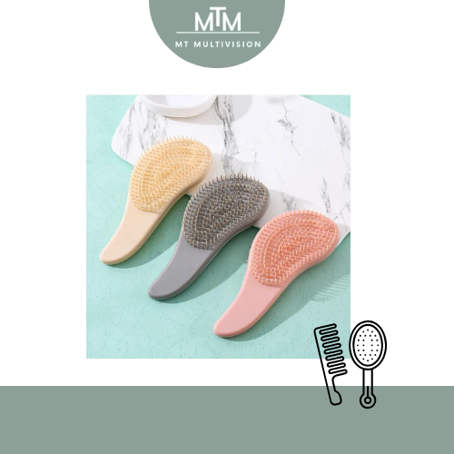 MTM™ - Marble Anti-Static Mini Hair Brush &amp; Scalp Massager"