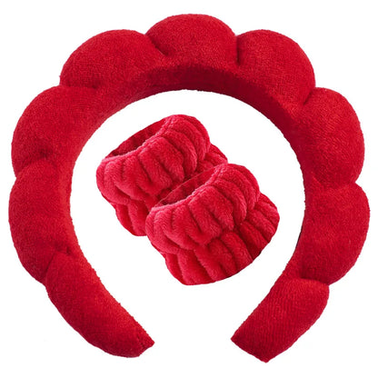 MTM™ - Soft Spa Headband &amp; Wristband Set – Perfect for Facial Cleansing!