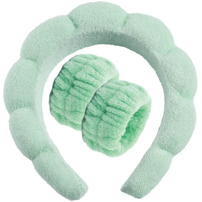 MTM™ - Soft Spa Headband &amp; Wristband Set – Perfect for Facial Cleansing!