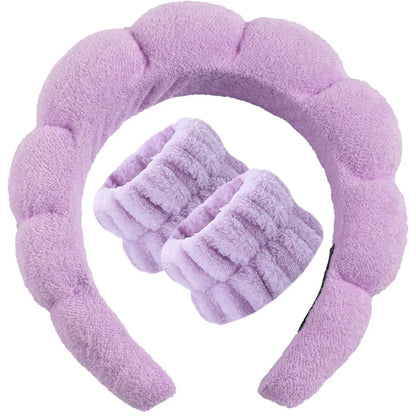 MTM™ - Soft Spa Headband &amp; Wristband Set – Perfect for Facial Cleansing!