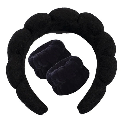 MTM™ - Soft Spa Headband &amp; Wristband Set – Perfect for Facial Cleansing!